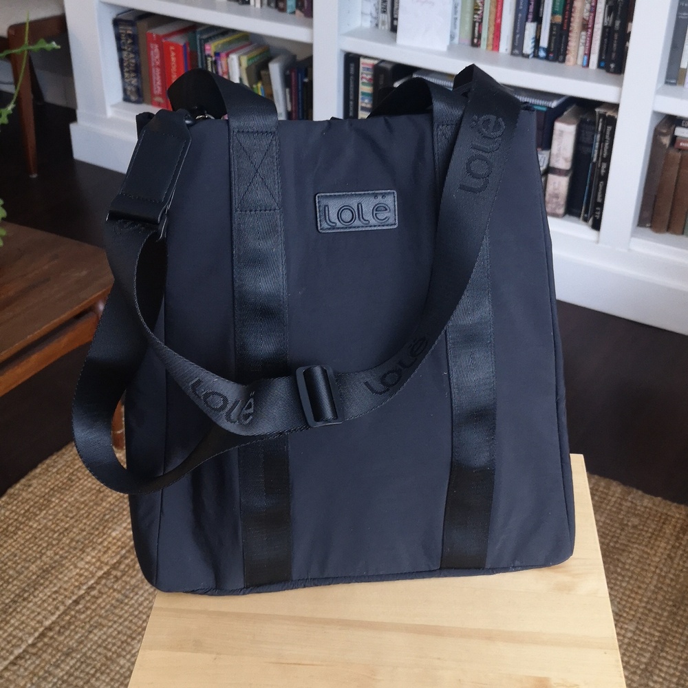 Lole large black shoulder/crossbody bag